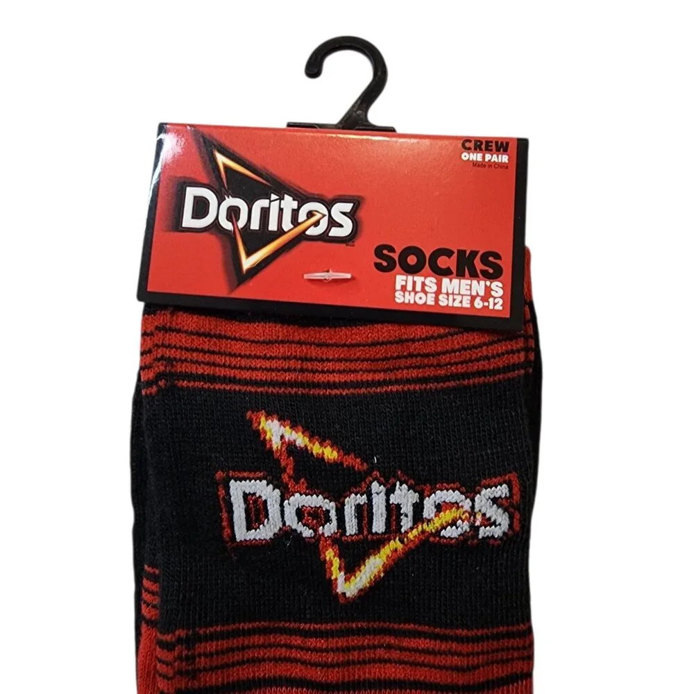 Doritos Nacho Cheese Crazy Funny Novelty Crew Socks‎ Gift Adult Men Women Teens